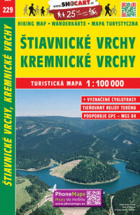 Štiavnické a Kremnické vrchy 1:100 000